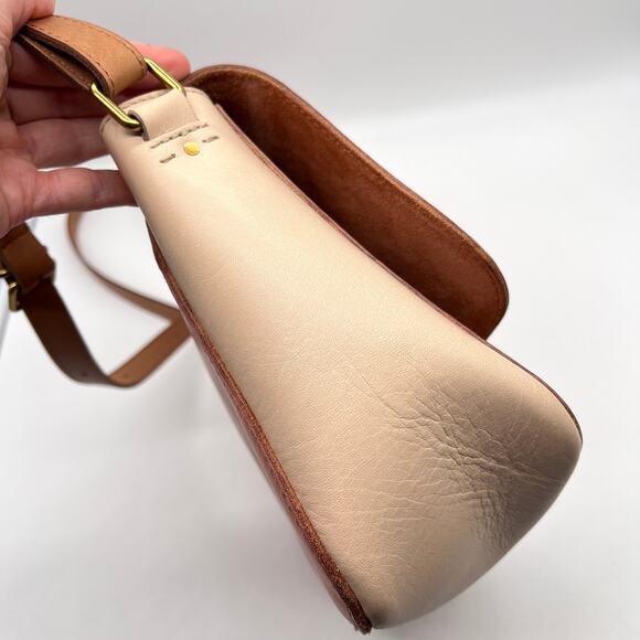 MADEWELL The Abroad Shoulder Bag Colorblock Edition Tan Leather Medium Large - Picture 10 of 16